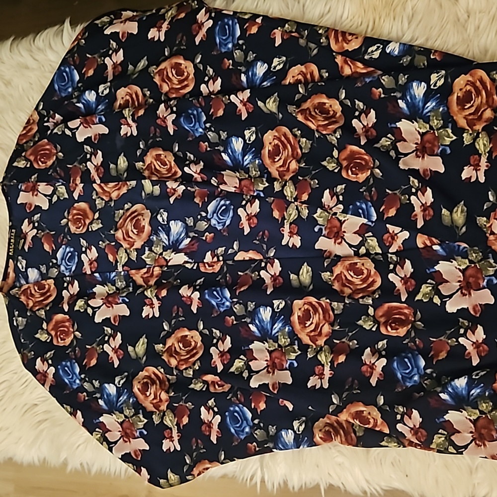 Revamped Navy Floral Oversized Cardigan – Size Medium